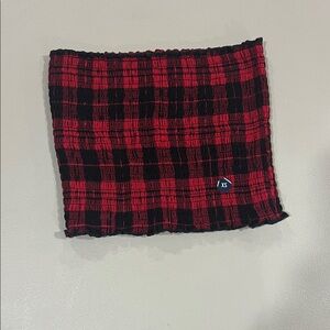 Hollister Red and Black Plaid Kids Bib